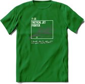 F-15 Vliegtuig T-Shirt | Unisex leger Kleding | Dames - Heren Straaljager shirt | Army F16 | Grappig bouwpakket Cadeau | - Donker Groen - XXL