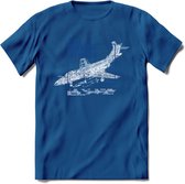 F-101 Vliegtuig T-Shirt | Unisex leger Kleding | Dames - Heren Straaljager shirt | Army F16 | Grappig bouwpakket Cadeau | - Donker Blauw - XL