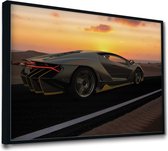 Akoestische panelen - Geluidsisolatie - Akoestische wandpanelen - Akoestisch schilderij AcousticPro® - paneel met met Lamborghini Centenario - Design 129 - Basic - 200x140 - zwart-