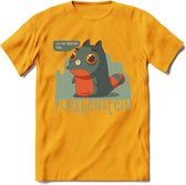 Monster van Purrkenstein T-Shirt Grappig | Dieren katten halloween Kleding Kado Heren / Dames | Animal Skateboard Cadeau shirt - Geel - 3XL