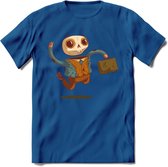 Casual skelet T-Shirt Grappig | Dieren halloween Kleding Kado Heren / Dames | Animal Skateboard Cadeau shirt - Donker Blauw - L