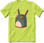 Konijn T-Shirt Grappig | Dieren konijnen Kleding Kado Heren / Dames | Animal Skateboard Cadeau shirt - Groen - L