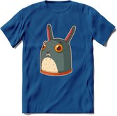 Konijn T-Shirt Grappig | Dieren konijnen Kleding Kado Heren / Dames | Animal Skateboard Cadeau shirt - Donker Blauw - XXL