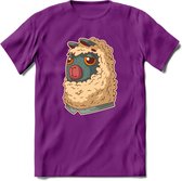 Casual lama T-Shirt Grappig | Dieren alpaca Kleding Kado Heren / Dames | Animal Skateboard Cadeau shirt - Paars - M