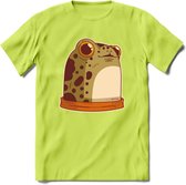 Blije kikker T-Shirt Grappig | Dieren reptielen Kleding Kado Heren / Dames | Animal Skateboard Cadeau shirt - Groen - 3XL