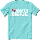 Harten Diefje - Valentijn T-Shirt | Grappig Valentijnsdag Cadeautje voor Hem en Haar | Dames - Heren - Unisex | Kleding Cadeau | - Licht Blauw - M