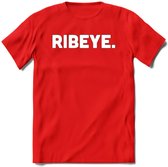Ribeye - Snack T-Shirt | Grappig Verjaardag Kleding Cadeau | Eten En Snoep Shirt | Dames - Heren - Unisex Tshirt | - Rood - L