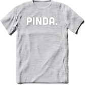 Pinda - Snack T-Shirt | Grappig Verjaardag Kleding Cadeau | Eten En Snoep Shirt | Dames - Heren - Unisex Tshirt | - Licht Grijs - Gemaleerd - XL