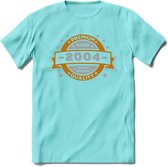 Premium Since 2004 T-Shirt | Goud - Zilver | Grappig Verjaardag Kleding Cadeau Shirt | Dames - Heren - Unisex Tshirt | - Licht Blauw - M