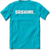 Sashimi - Snack T-Shirt | Grappig Verjaardag Kleding Cadeau | Eten En Snoep Shirt | Dames - Heren - Unisex Tshirt | - Blauw - M