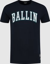 Ballin Amsterdam -  Heren Slim Fit   T-shirt  - Blauw - Maat S