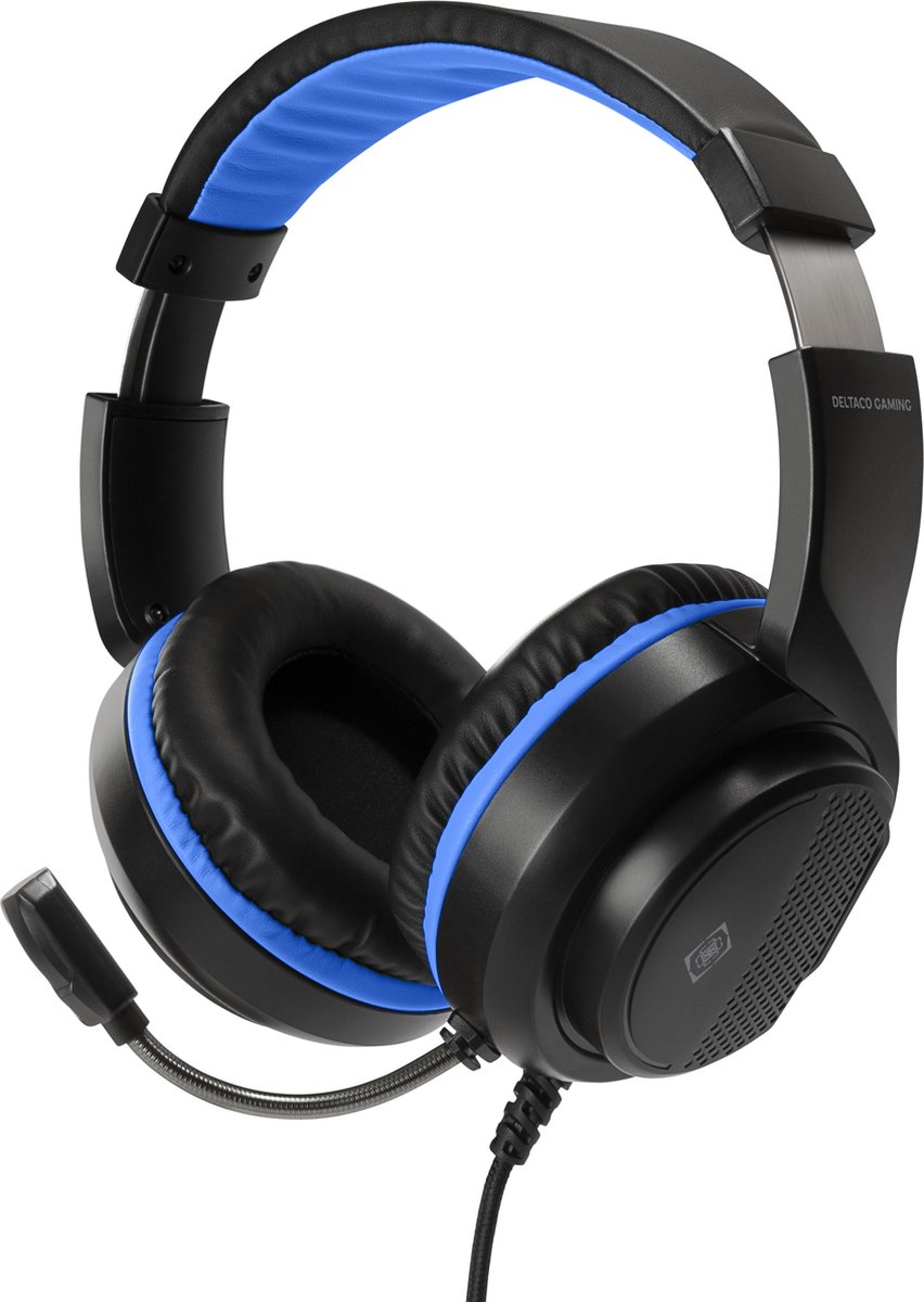 Deltaco GAM-127 - Stereo Gaming Headset - Geschikt voor PS5 - 3.5mm Connector - Zwart/Blauw