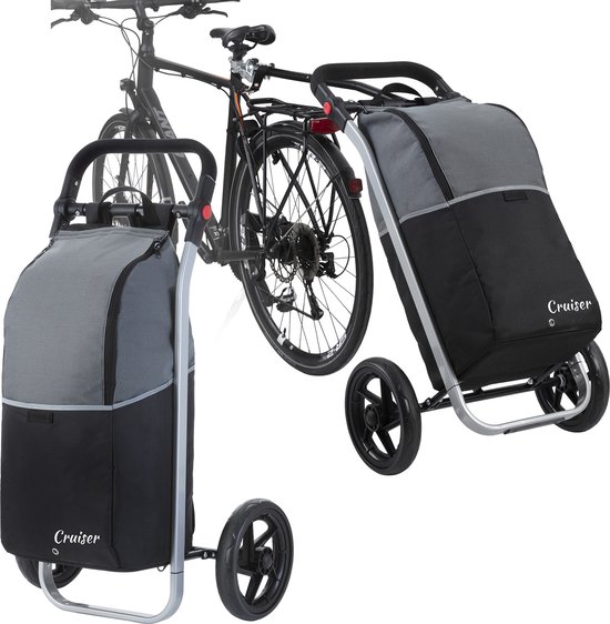 de ober Kijker Omzet Shoppingcruiser 2 in 1 Boodschappentrolley voor achter de fiets - Fietskar  - Robuuste... | bol.com