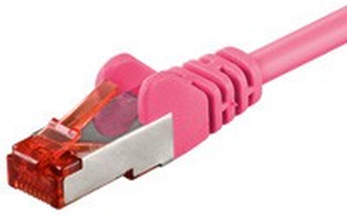 Danicom CAT6 S/FTP (PIMF) patchkabel - 30 meter roze - netwerkkabel - internetkabel - UTP kabel - RJ45 - 1000 mbit/s