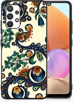 Telefoonhoesje met Naam Samsung Galaxy A32 4G | A32 5G Enterprise Editie Hoesje maken met Zwarte rand Barok Flower