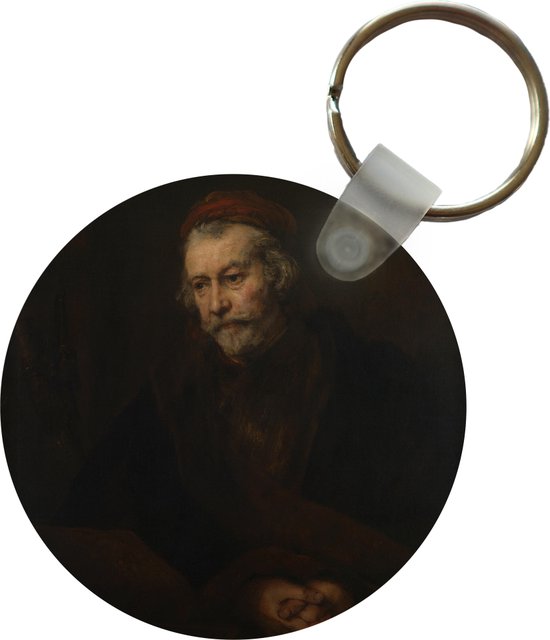 Sleutelhanger - De apostel Paulus - Schilderij van Rembrandt van Rijn - Plastic - Rond - Uitdeelcadeautjes