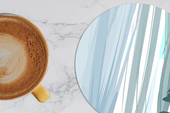 Sous-verres pour verres - Ronds - Été - Tache - Vert - 10x10 cm - Sous-verres en verre - 6 pièces