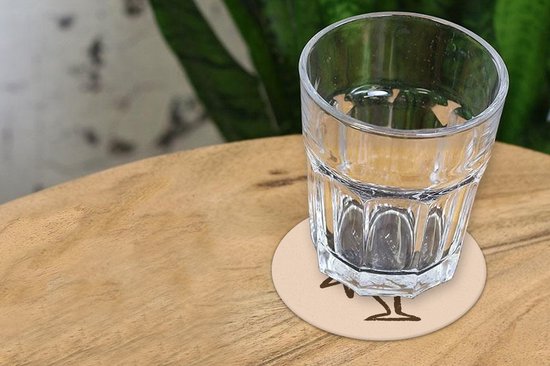 Dessous de Sous-verres - Rond - Palmier - Soleil - Pastel - 10x10 cm - 6 pièces