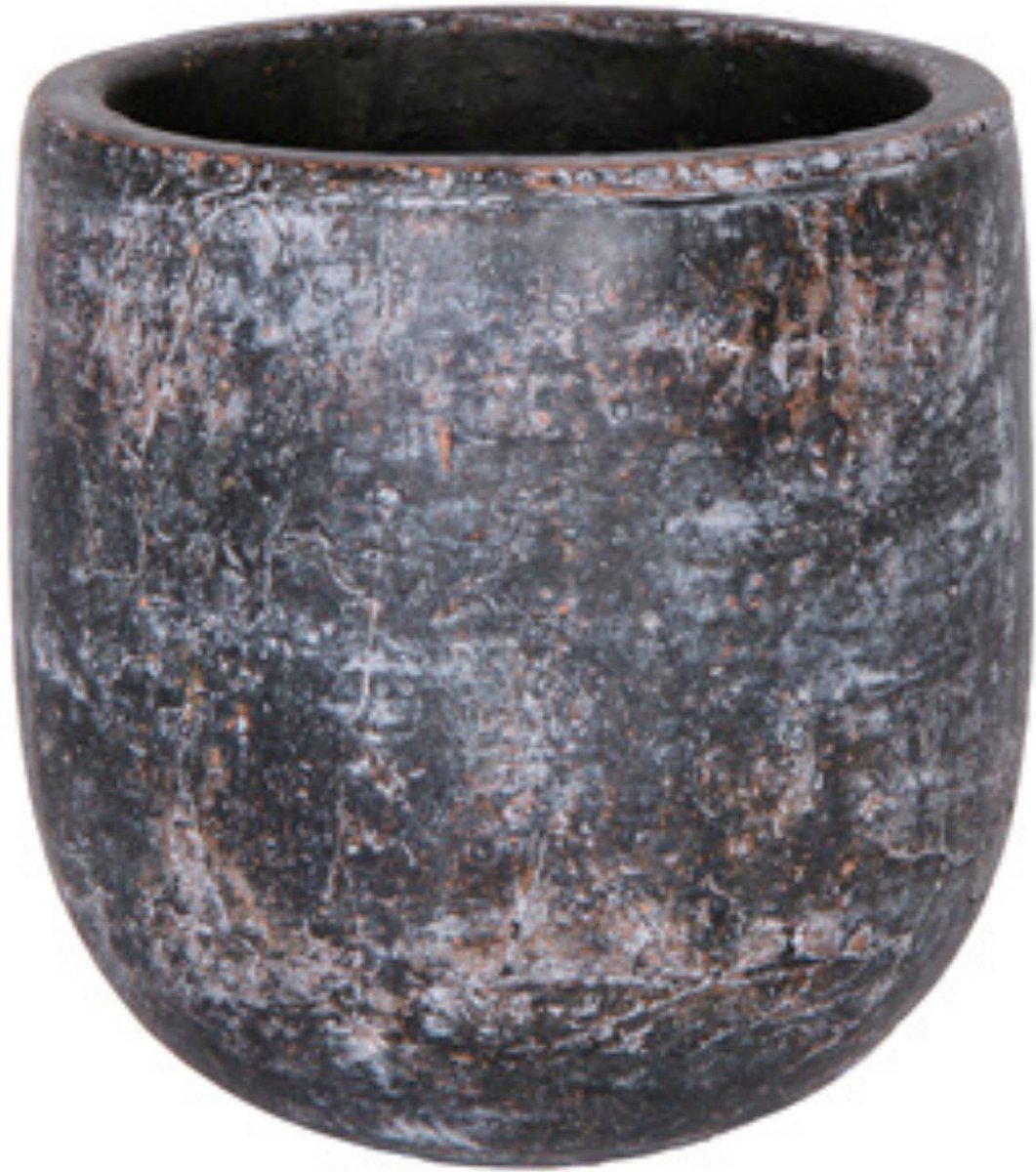TS Sierpot Amber bruin - Decoratieve pot - 1x Ø 18 x 18 cm