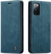 CaseMe Bookcase Pasjeshouder Hoesje Samsung Galaxy S20 FE Blauw - Telefoonhoesje - Smartphonehoesje- Zonder Screen Protector