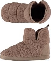 Hoge dames sloffen Teddy - Donker Beige - Maat 39/40