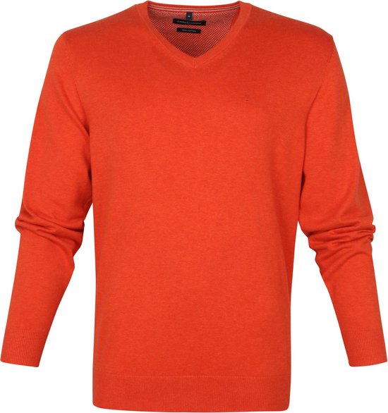 Casa Moda - Pullover V Oranje - Heren - Maat 4XL - Regular-fit