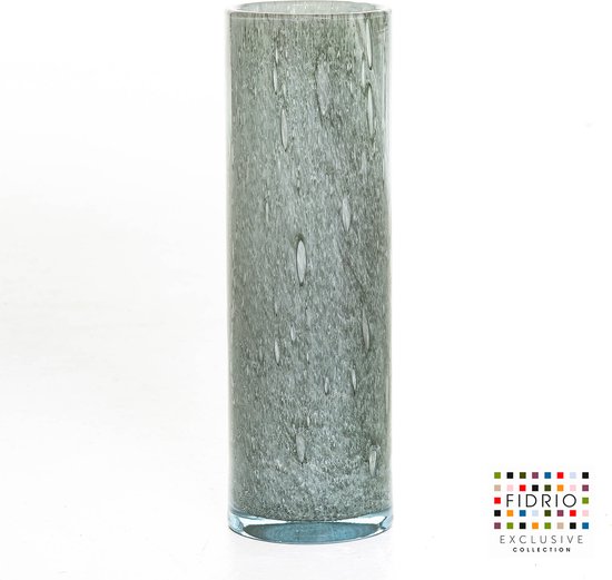 Design Vaas CILINDER - Fidrio JADE - glas, mondgeblazen bloemenvaas - diameter 12 cm hoogte 38 cm