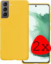 Samsung Galaxy S22 Plus Hoesje Geel Siliconen - Samsung Galaxy S22 Plus Case Back Cover Geel Silicone - Samsung Galaxy S22 Plus Hoesje Siliconen Hoes Geel - 2 Stuks