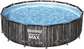 BESTWAY Steel Pro Max rond bovengronds zwembad - Houtdessin - 427 x 107 cm