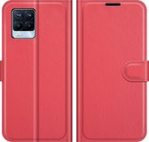 Mobigear Telefoonhoesje geschikt voor Realme 8 Pro Hoesje | Mobigear Classic Bookcase Portemonnee | Pasjeshouder voor 3 Pasjes | Telefoonhoesje voor Pinpas / OV Kaart / Rijbewijs - Rood