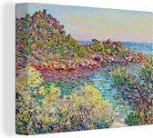 Canvas Schilderij Landschap bij Montecarlo - Schilderij van Claude Monet - 120x90 cm - Wanddecoratie