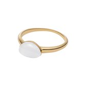 Skagen Dames Dames Ring Stainless Steel Glass Stone 53 Goud 32019971