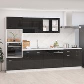 Decoways - 7-delige Keukenkastenset spaanplaat hoogglans zwart