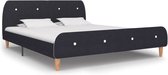 Decoways - Bedframe stof donkergrijs 160x200 cm