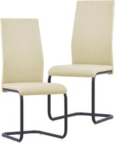 Decoways - Eetkamerstoelen 2 st kunstleer cappuccino