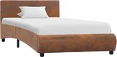 Decoways - Bedframe kunstleer bruin 100x200 cm