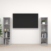 Decoways - Tv-meubelen 2 st 142,5x35x36,5 cm spaanplaat betongrijs