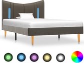 Decoways - Bedframe met LED kunstleer antraciet 90x200 cm