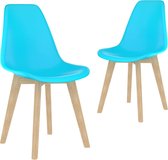 Decoways - Eetkamerstoelen 2 st kunststof blauw