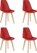 Decoways - Eetkamerstoelen 4 st kunststof rood