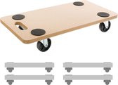 AREBOS 4x Chariot roulant Chariot de meuble Plate-forme mobile Chariot de transport Dolly 200kg