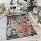 Everest Vloerkleed Modern Fashion Laagpolig Rechthoek Tapijt Woonkamer Grijs- 160x230 CM