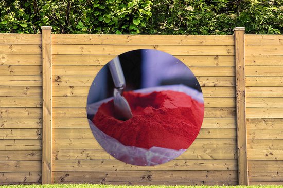 Cercle de jardin Poivre de Cayenne du marché sous forme de poudre - 150x150 cm - Poster de jardin rond - Extérieur