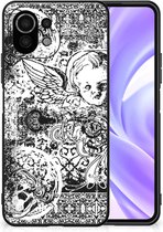 Silicone Back Case Xiaomi 11 Lite 5G NE | Mi 11 Lite Telefoon Hoesje met Zwarte rand Skulls Angel