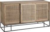 Kast | hout | zwart - naturel | 160.5x45x (h)85.5 cm