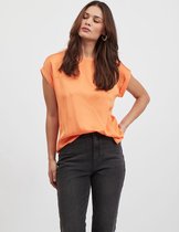 Vila VIELLETTE SS STAIN TOP - Tangerine Orange