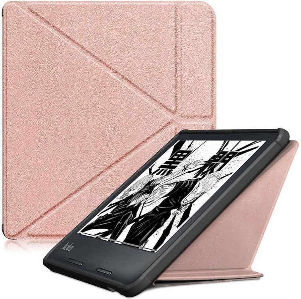 Kobo Libra H20 hoesje Rose Goud kobo libra h20 sleepcover kobo