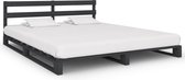 Decoways - Bedframe pallet massief grenenhout grijs 160x200 cm