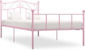 Decoways - Bedframe metaal roze 100x200 cm