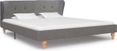 Decoways - Bedframe stof lichtgrijs 150x200 cm